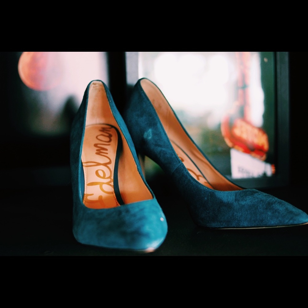Sam Edelman Teal suede pumps